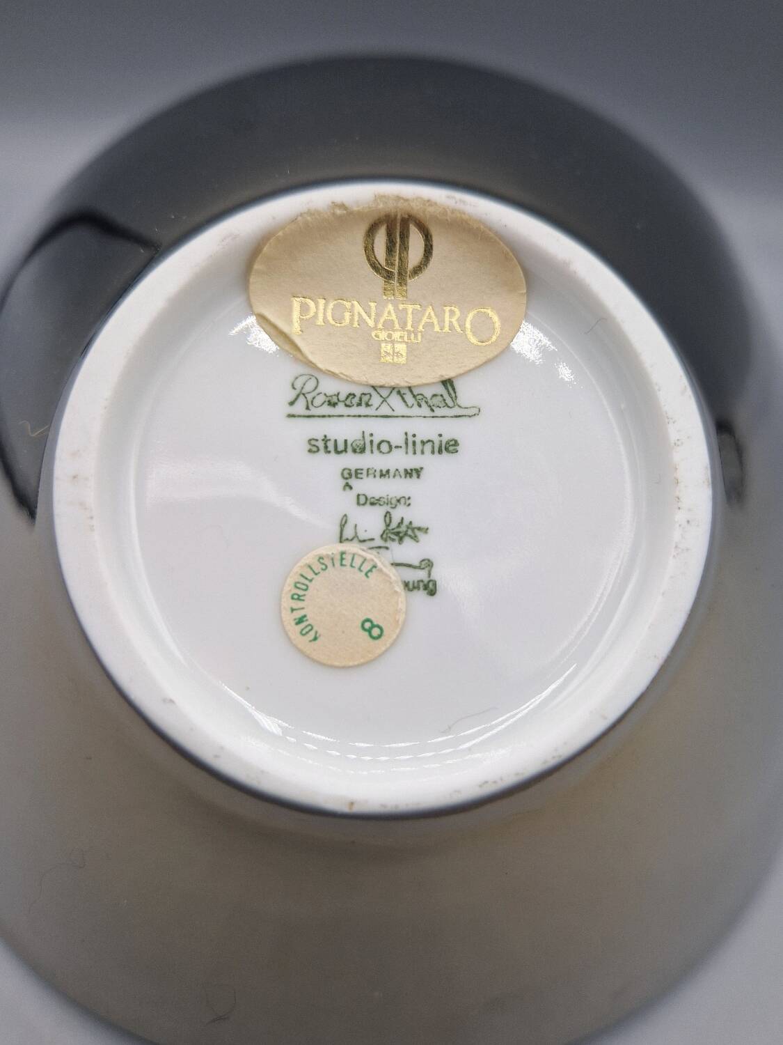 Bol Rosenthal Free Spirit en porcelaine avec glaçure métallique argentée