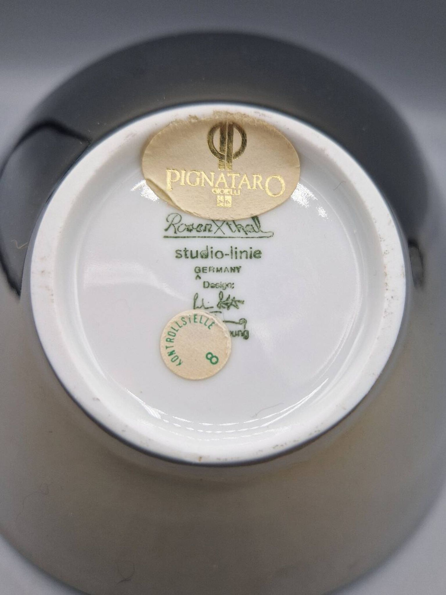 Bol Rosenthal Free Spirit in porcelain with silver metallic glaze.