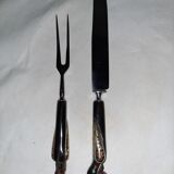 Oriental style 'bird' handle carving set