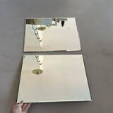 Set of 2 antique beveled mirrors 30x40cm