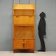 Vintage maple cabinet with drop-down front, Italian design, 1960s.