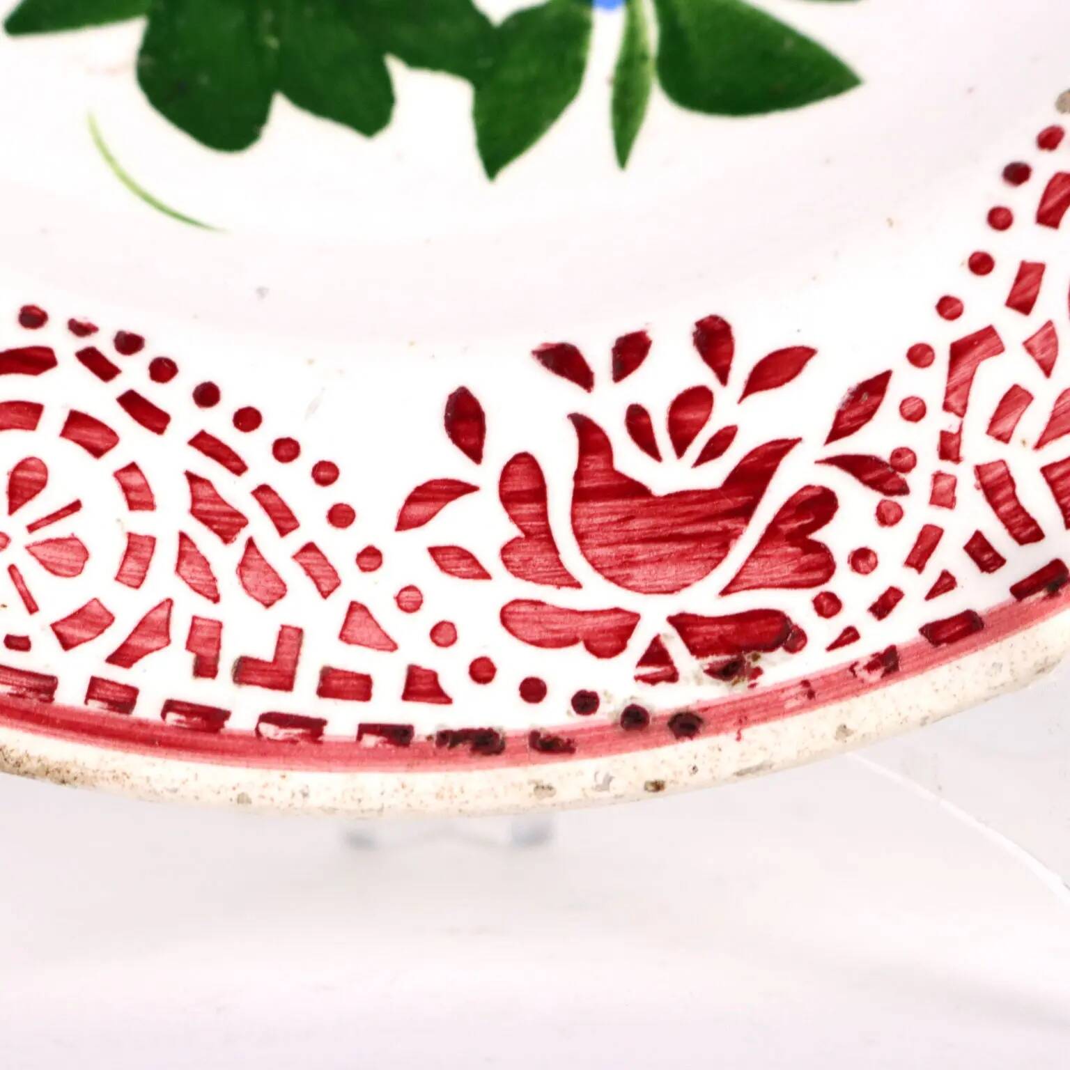 Antique majolica ceramic plate, France, 20th century