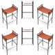 6 tabourets de bar contemporains en cuir tabac naturel