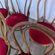 Set of 8 Vintage Bentwood Bistro Chairs: Red Upholstery