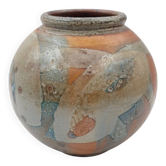Unsigned stoneware round vase