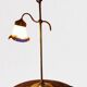Italian Brass and Glass Table Lamp, Vintage Lighting, Mid Century Modern Decor,