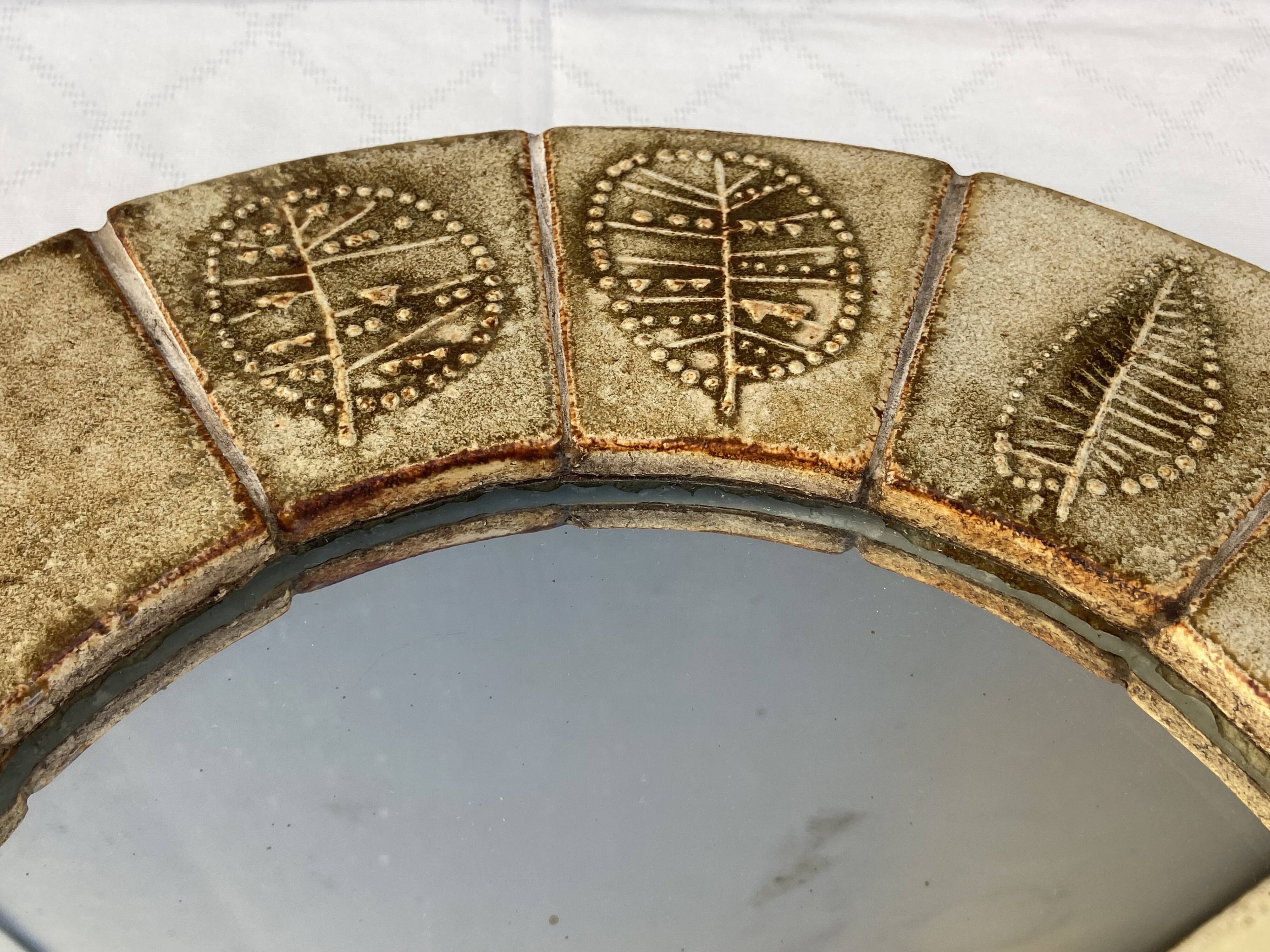 Ceramic mirror by Raymonde Leduc from the 1960s.