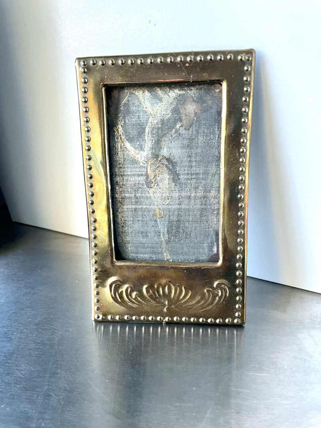 Brass art nouveau frame