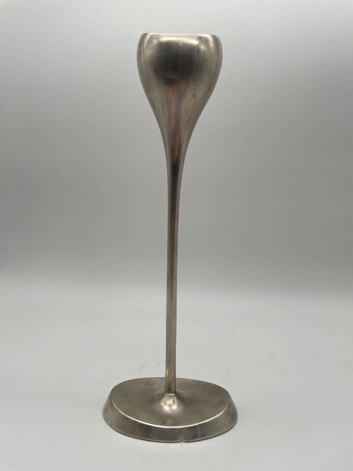 ABSA Danish Modernist Tulip Candle Holder in Silver Metal
