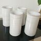 4 vintage stoneware cups in white
