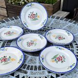 Set of 6 old Digoin flat plates