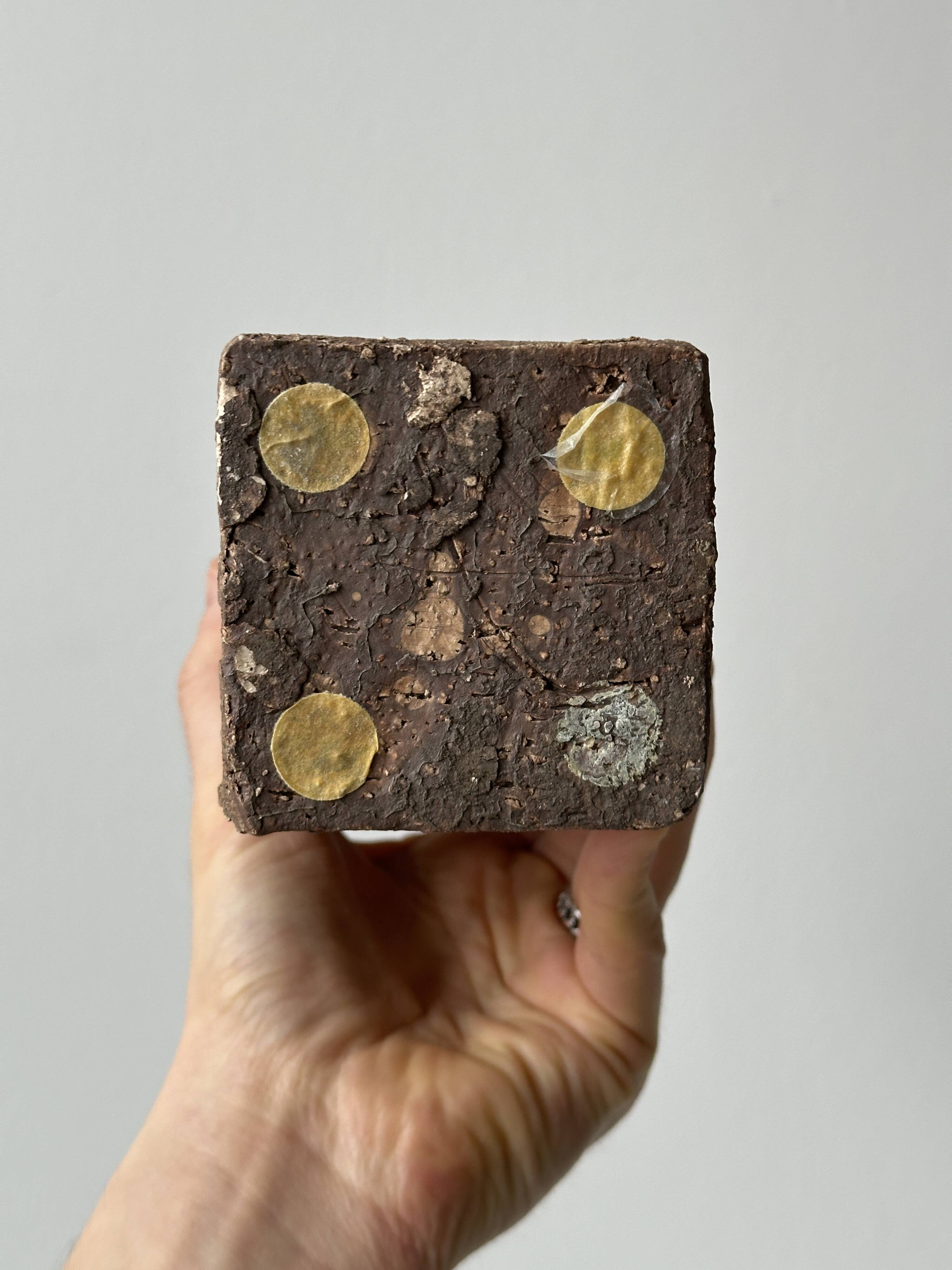 Rectangular ceramic vase in brutalist style