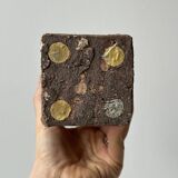 Rectangular ceramic vase in brutalist style