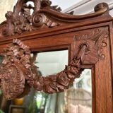 Miroir ancien en bois sculpté 82x48