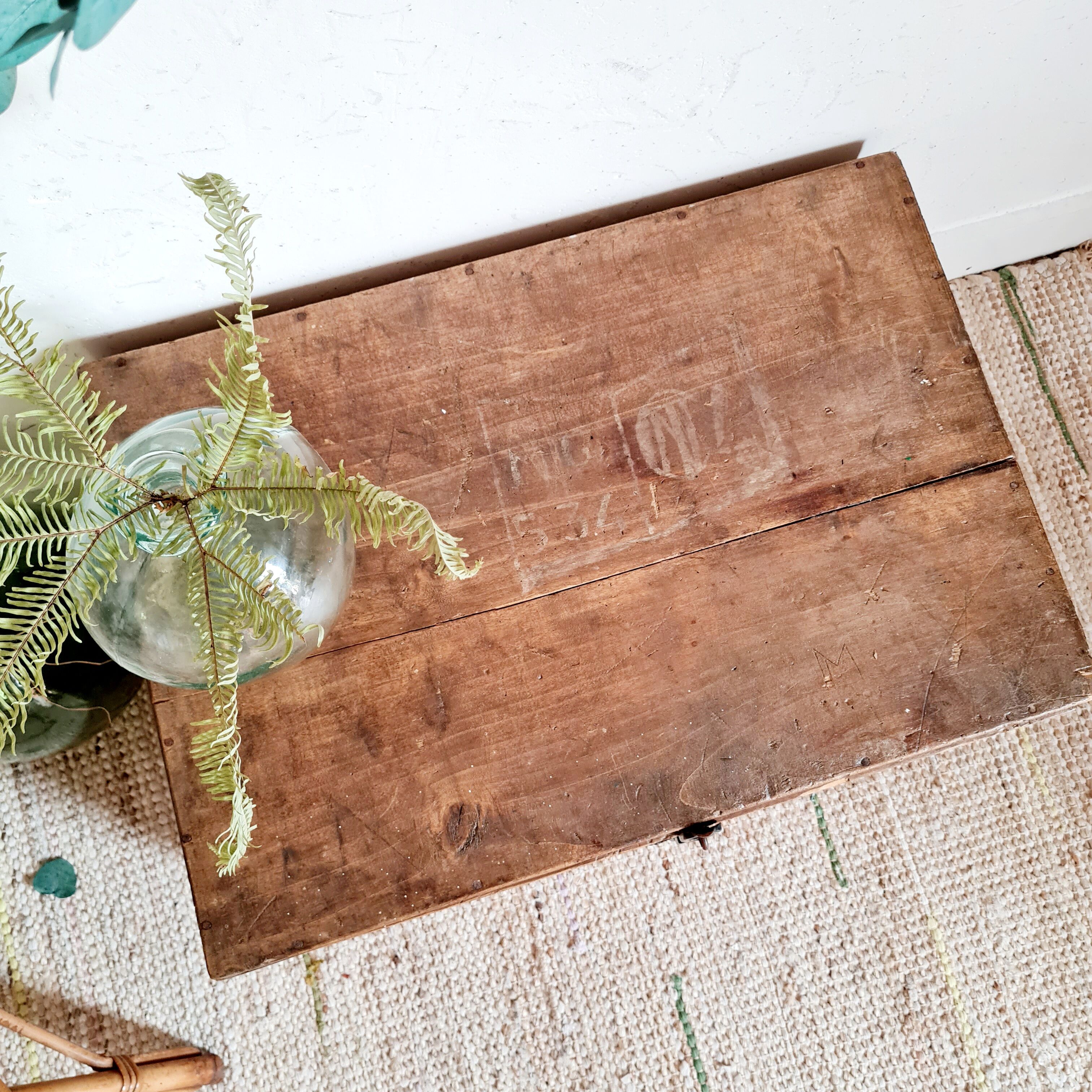 Compartmentalized old wooden chest