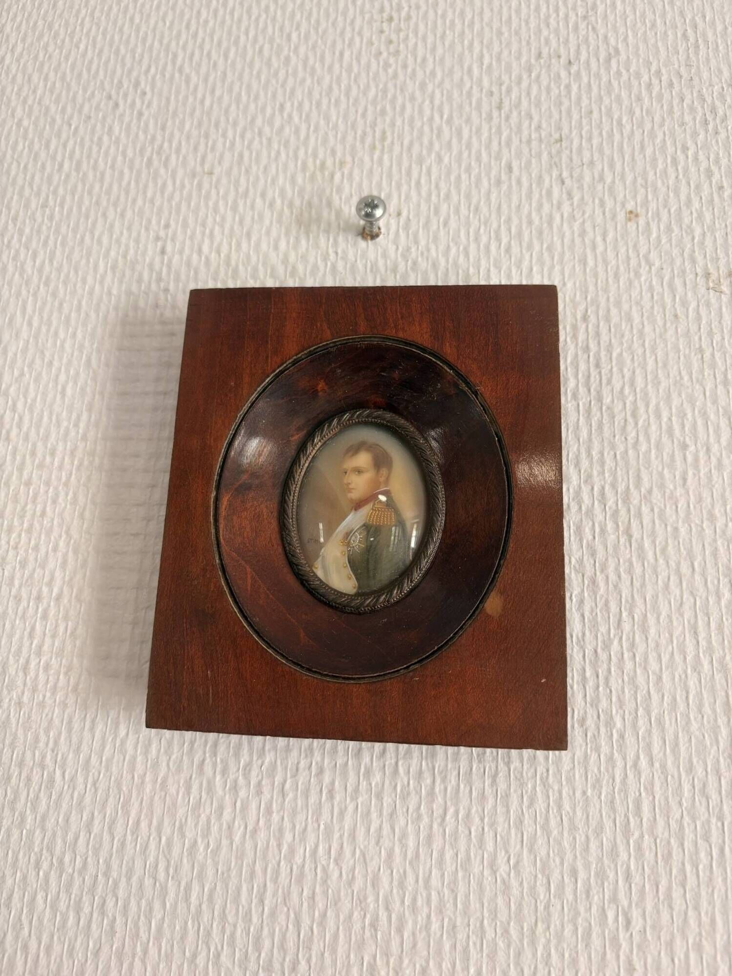Antique Miniature Napoleon Bonaparte Empire Mahogany Frame Collector's Item