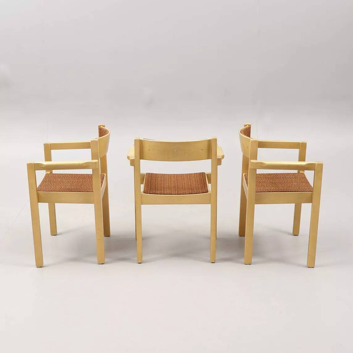Set of 4 vintage Scandinavian stackable chairs in solid wood - Balzar Beskow - Sweden, 1960s
