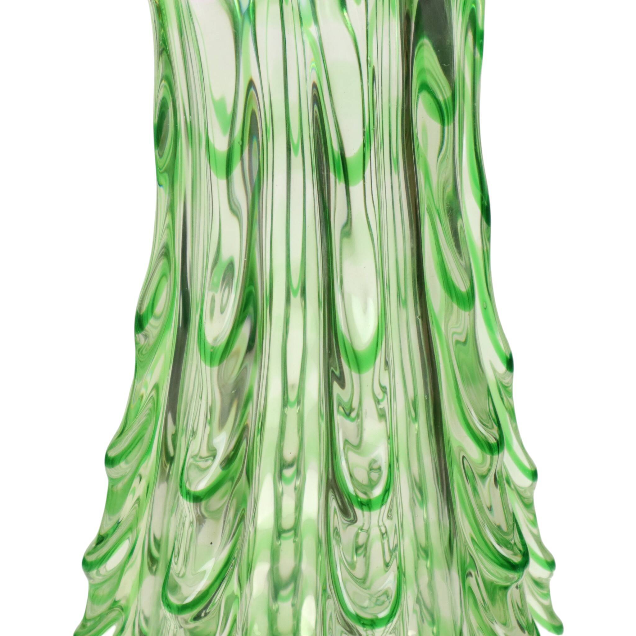 Large Green Glass Vase Murano Dino Martens Style 1960s