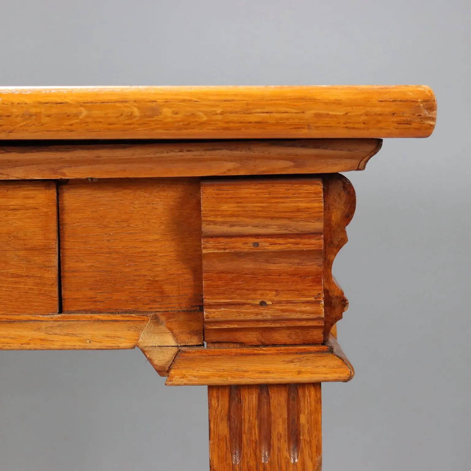 Antique oak desk with black laminate, 20th century