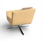 Fauteuil Pavo en cuir crème avec cadre en chrome de FSM, années 2000.
