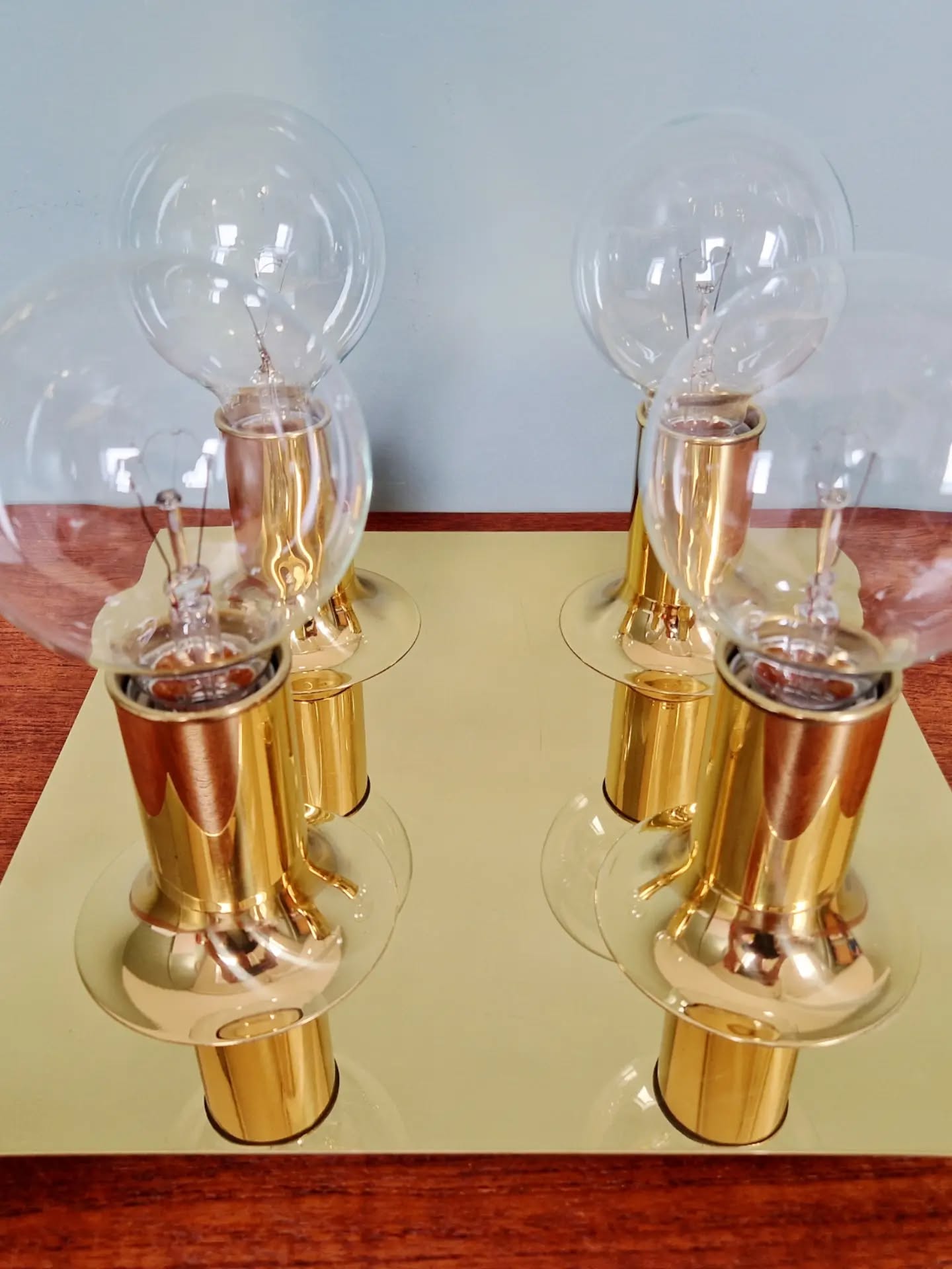 Tubular ceiling light in brass, Cosack Leuchten, 1970