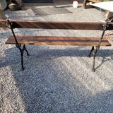 Garden bench cast iron bases and wooden seat