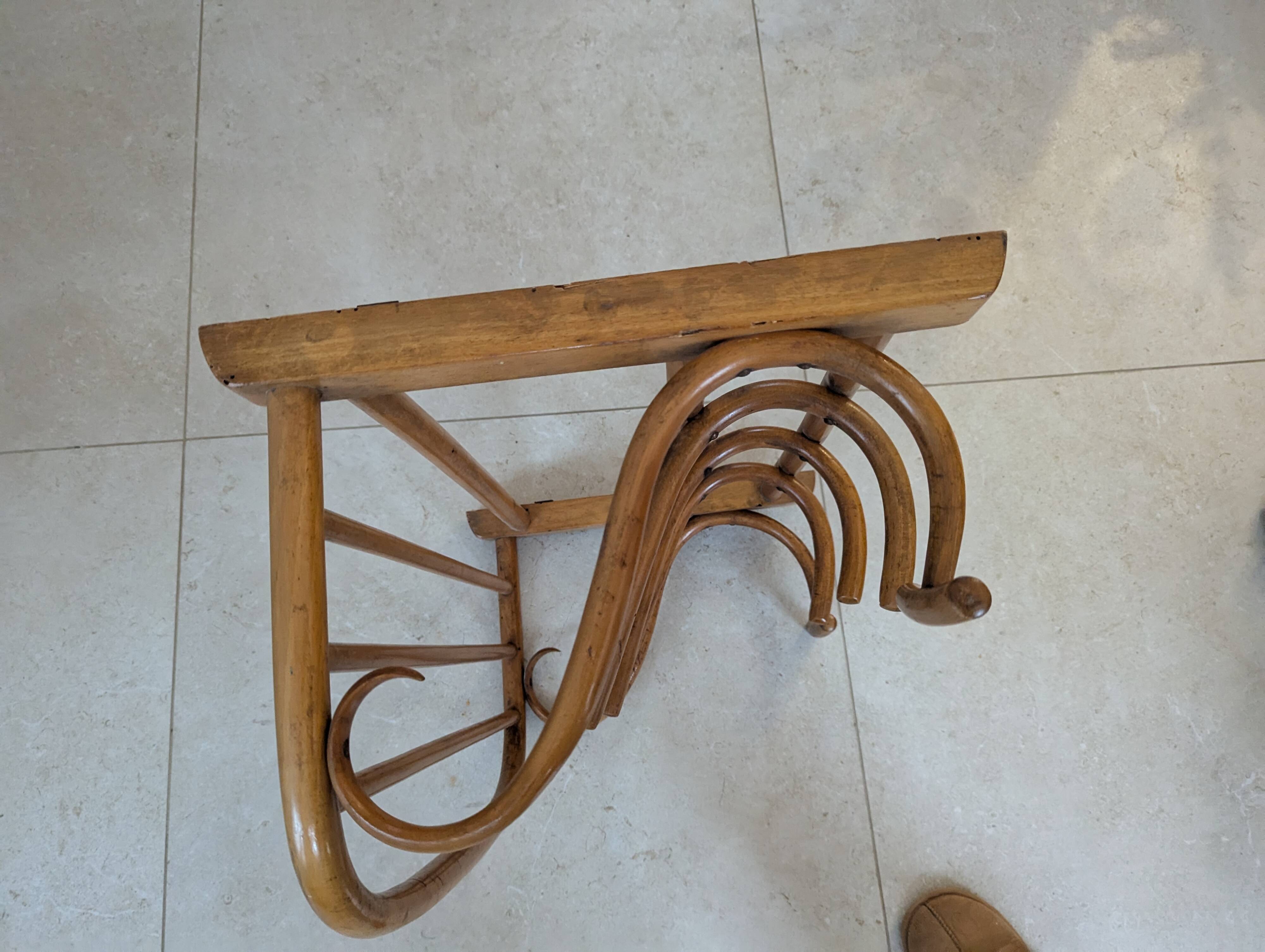 Fischel curved wood wall coat rack