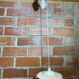 Antique Ceramic Up & Down Pendant Light with Vintage Flowers & Fruits Decor