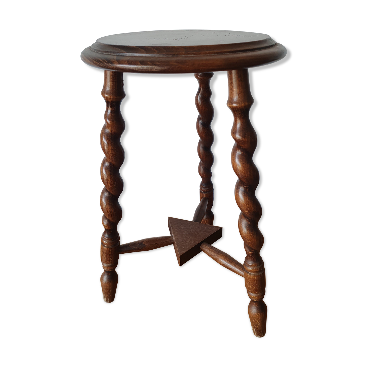 Tripod stool in turned wood (oak)