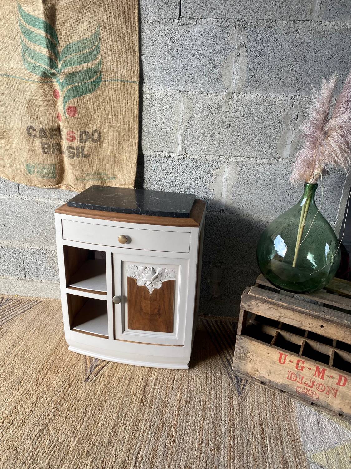 Bedside table, Art Deco side furniture