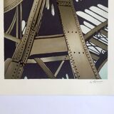 Alain le foll, metal tower, 1978. original lithograph signed in pencil.