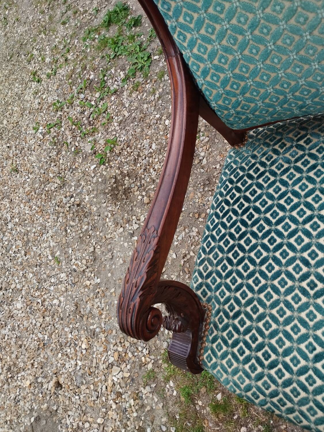 Pair of antique Louis XVI mahogany armchairs from the 19th century