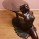 Coffee table, young woman in resin, smoked and beveled glass