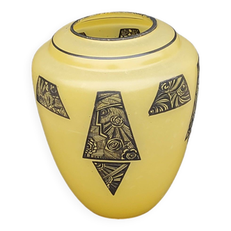 Art deco glass vase signed Legras from the 1930s