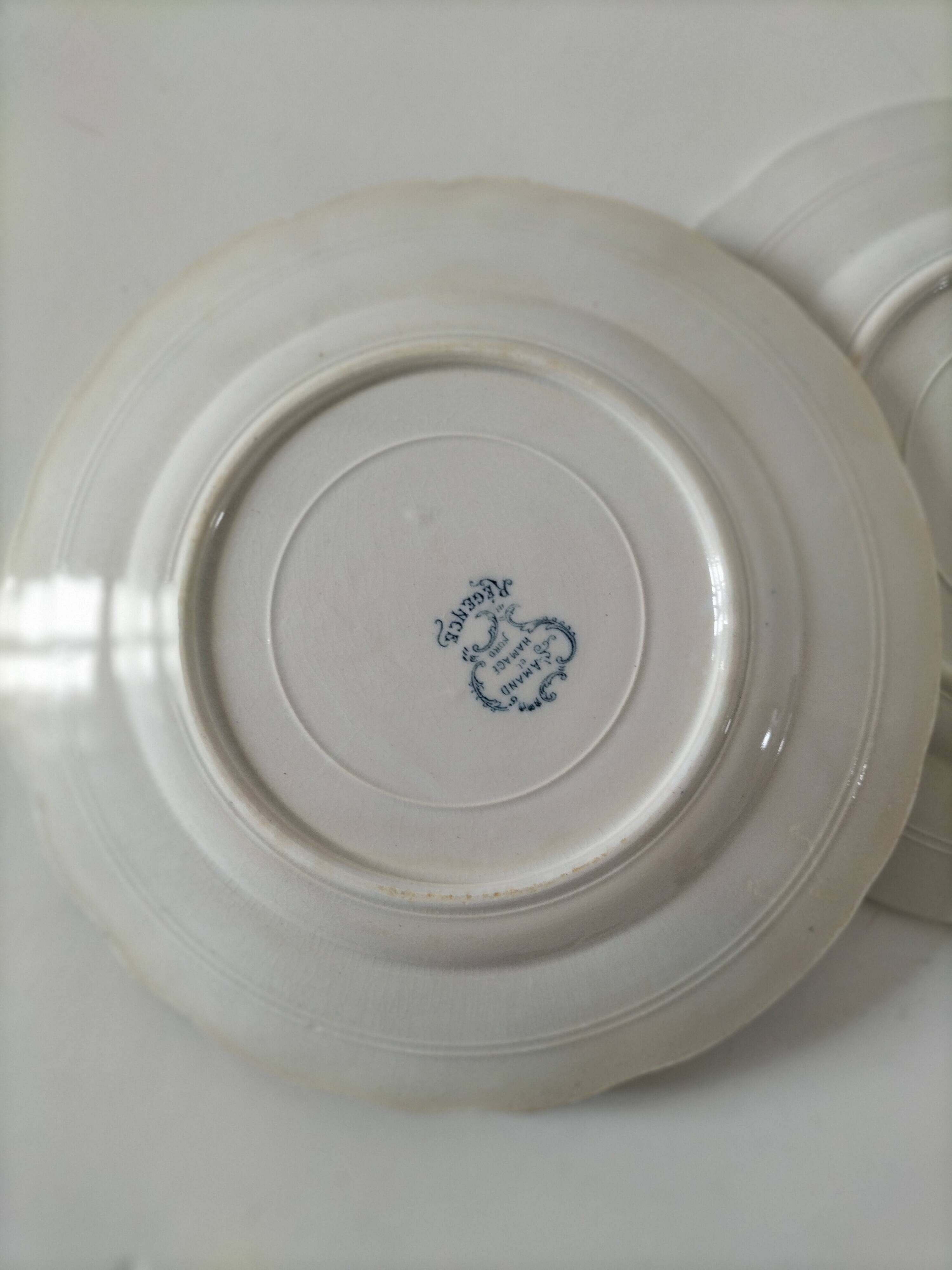 Two ironstone plates Saint-Amand Regency model