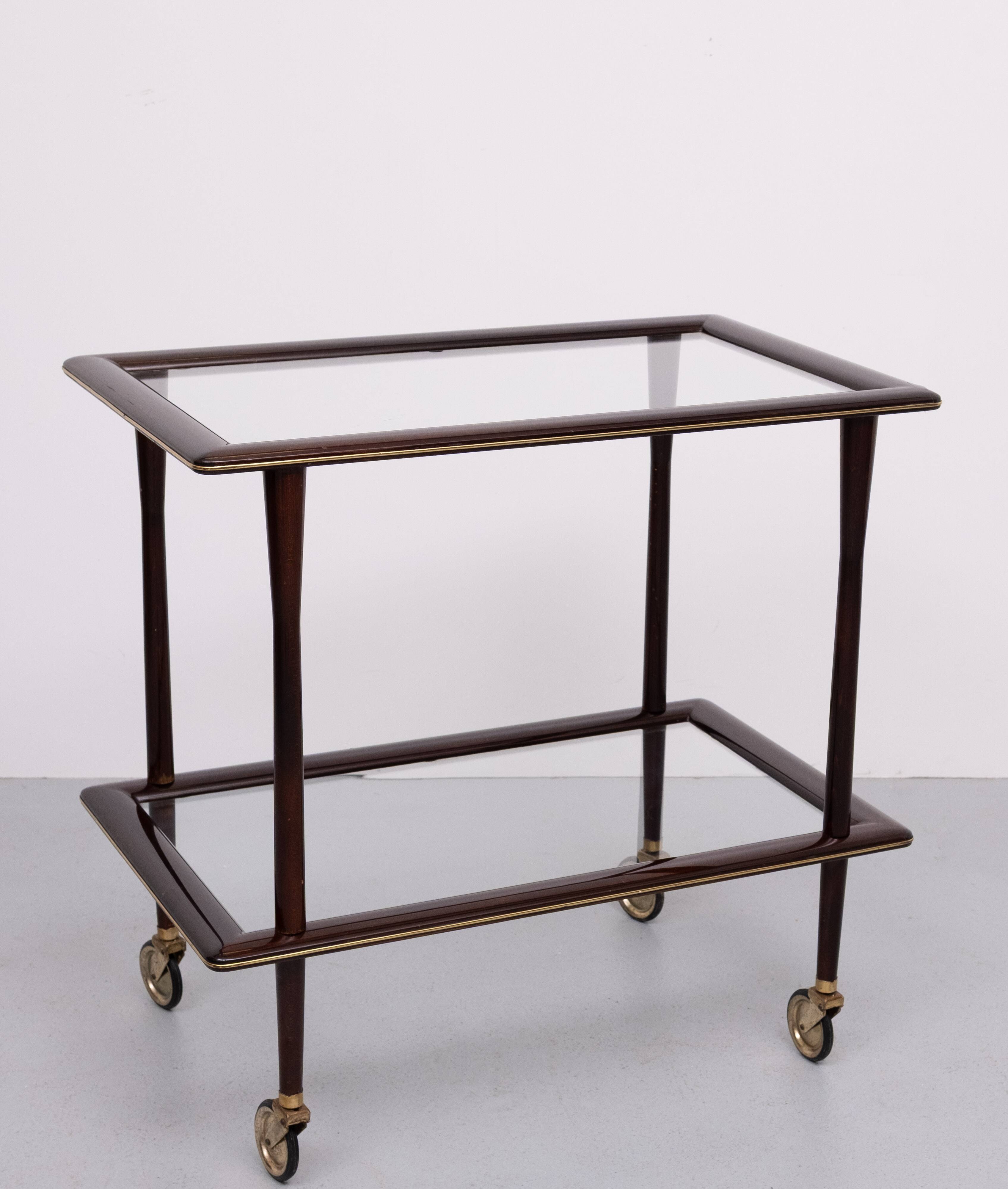 Ico Parisi Ebonized walnut wood serving card 1950s