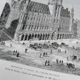 Brussels City Hall, Belgium, printed illustration from 1878.