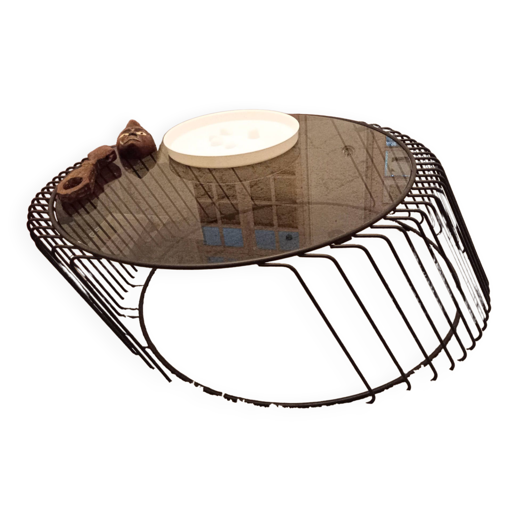 Metal and glass coffee table