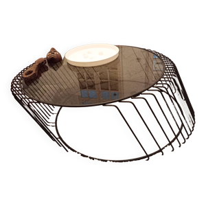 Table basse métal et - verre