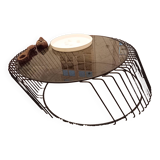 Metal and glass coffee table