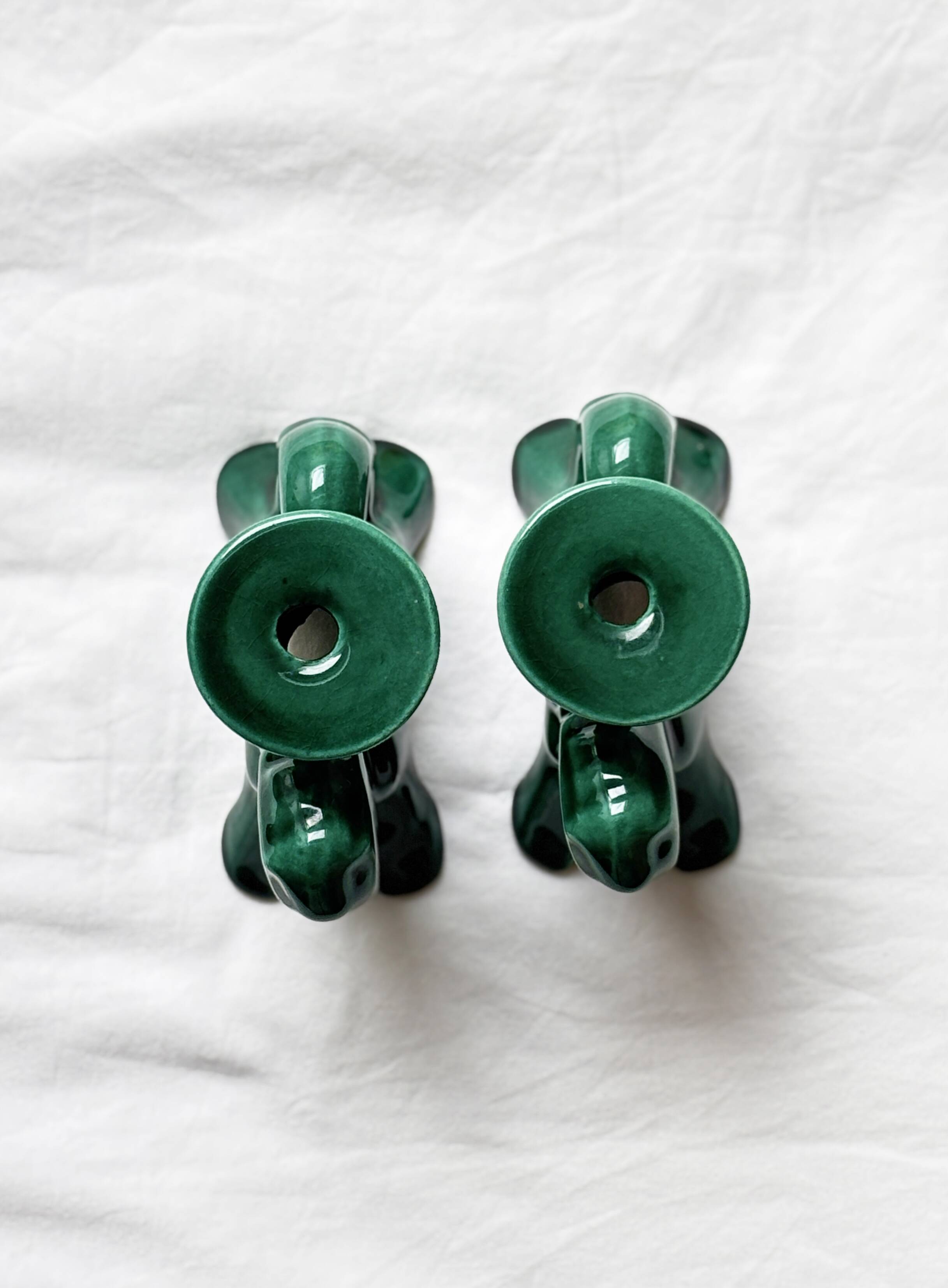 Pair of ceramic candlesticks