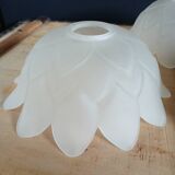 Set of 3 Art Deco glass paste pendant lights