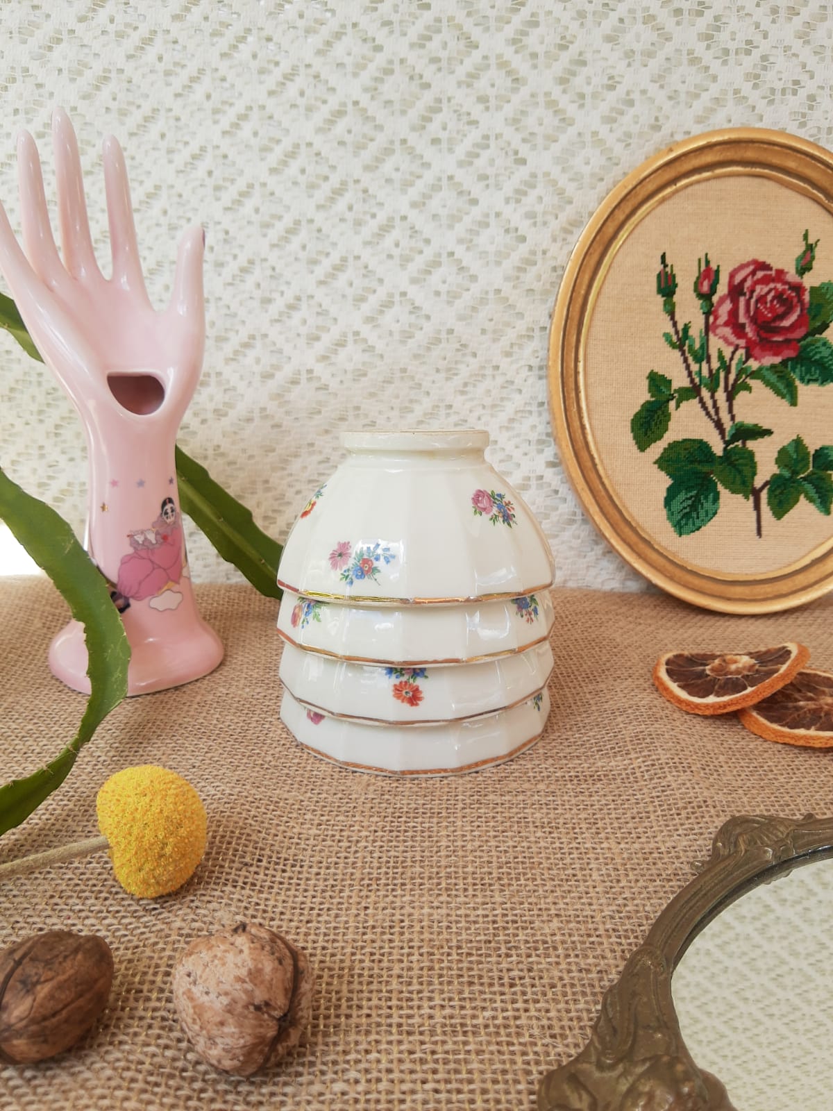 Set of 4 porcelain bowls of old limoges