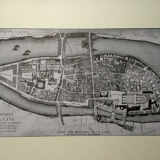 Historical map of the island of the city in Paris in 1754