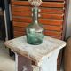 Tabouret en bois bleu vintage