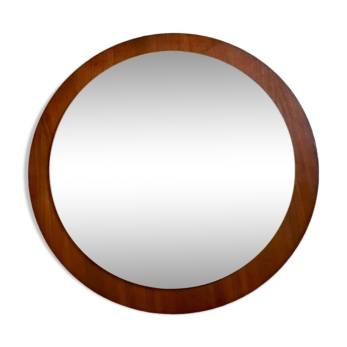 Vintage round mirror Scandi 1960-1980's teak