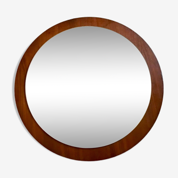 Vintage round mirror Scandi 1960-1980's teak