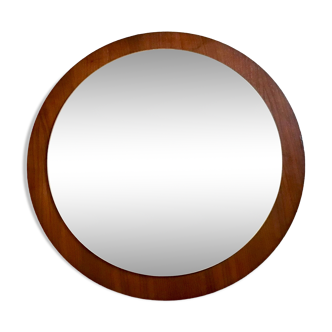Vintage round mirror Scandi 1960-1980's teak