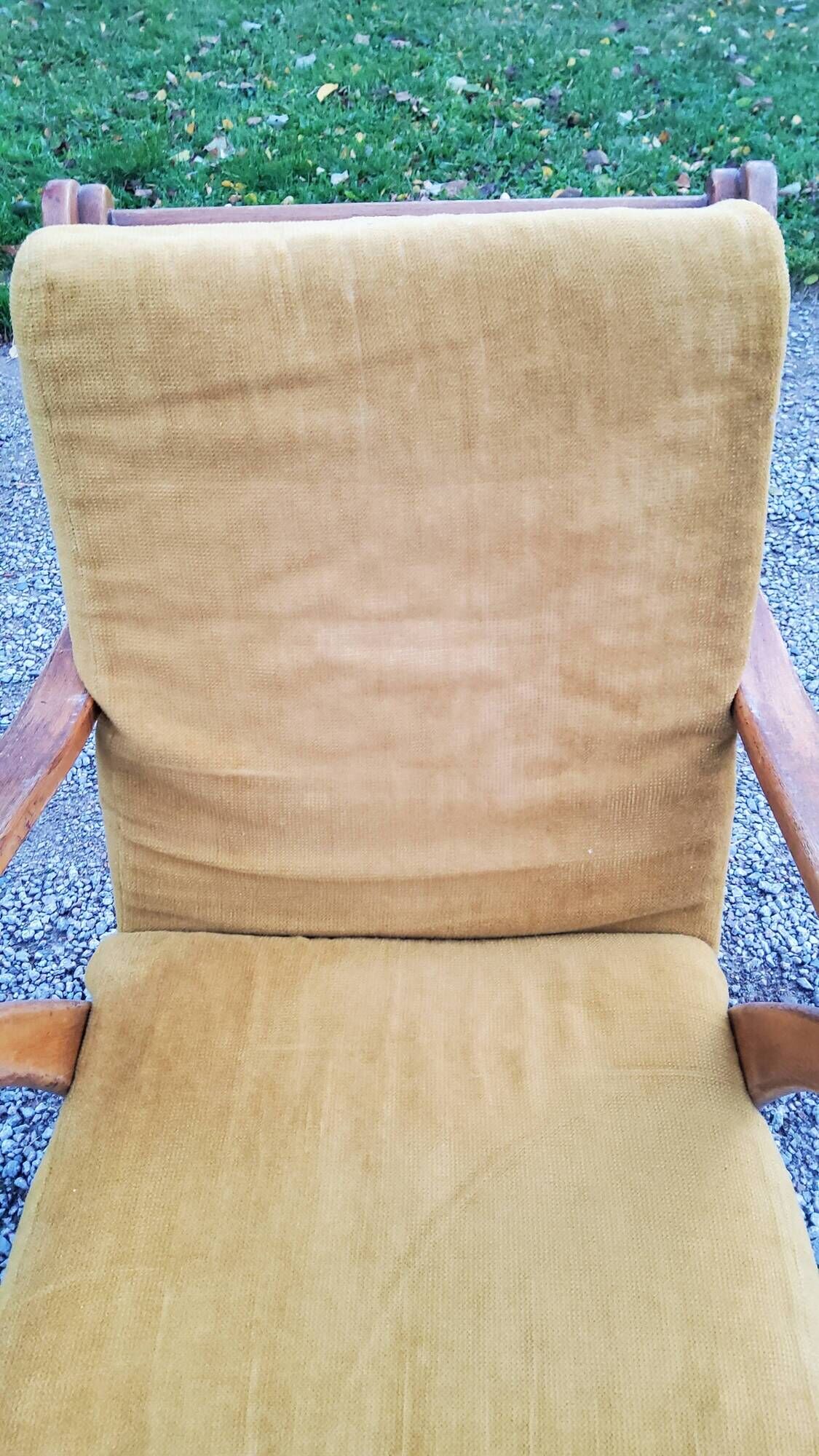 Sleigh armchair of the 40s/50s in oak