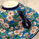 32cl teacup and saucer, Longwy enamel, apple blossom design, 188
